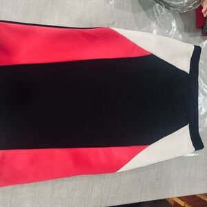 Stylish Black and Red Colorblock Skirt